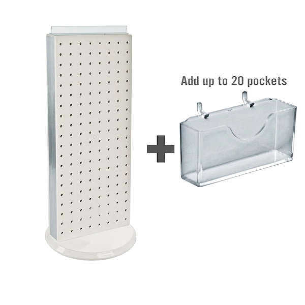 20 Pocket Revolving Pegboard Gift Card Kit for Countertop 8" x 21"